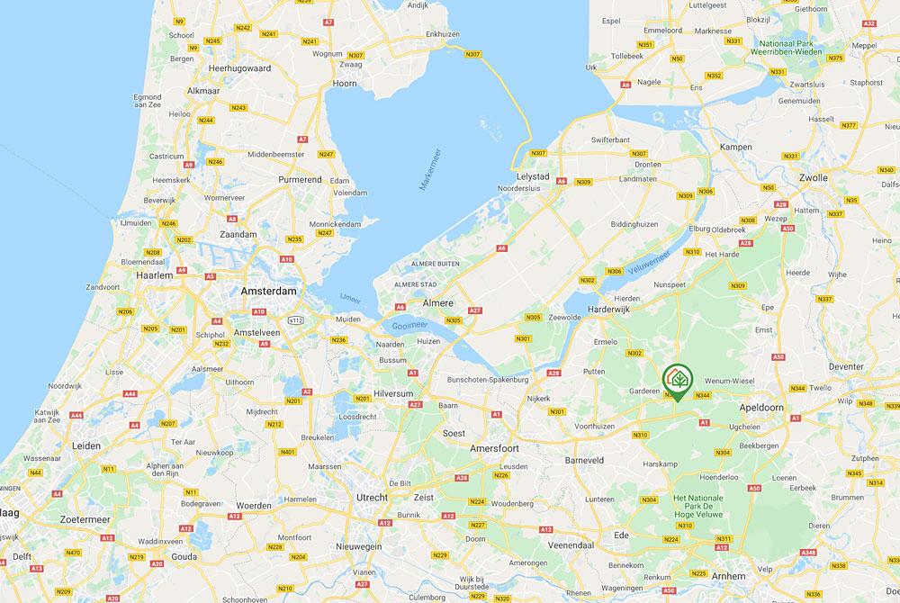 Landal Rabbit Hill op de kaart van Nederland