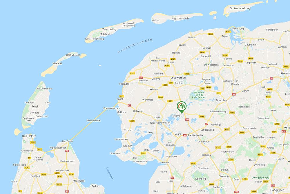 Tusken de Marren op de kaart van Nederland